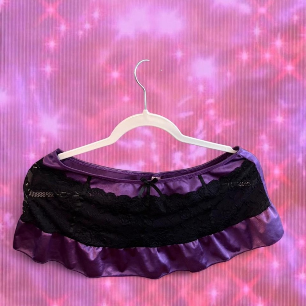 Y2K ultra mini lace bow lingerie skirt